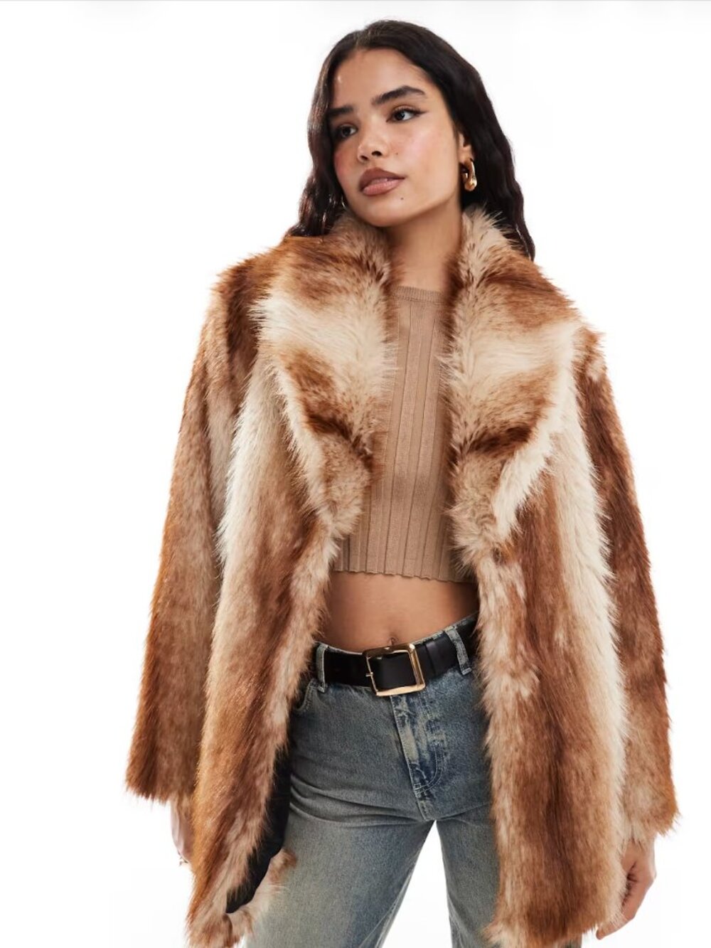 Stradivarius Faux Fur Coat NWT